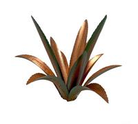 Agave en métal à grande échelle pour sculpture de paysage, convient pour pelouse, terrasse et espaces de vie extérieurs avec fer résistant à la rouille (vert avec mât en H)