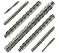 AGBERG Lot de 10 vis sans tête M12 x 45 mm - Acier inoxydable VA A2 V2A - Vis sans tête à six pans creux et tenons - DIN 915 - ISO 4028