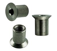 AGBERG Lot de 100 écrous à douille M6 x 16 mm avec tête fraisée et six pans creux en acier inoxydable VA A1 V1A