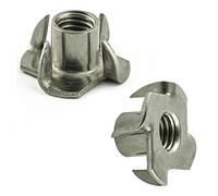 AGBERG Lot de 50 écrous à frapper M5 avec filetage pour bois en acier inoxydable VA A2 V2A
