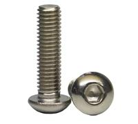 AGBERG - Lot de 50 vis à tête bombée M6 x 18 avec six pans creux - Vis à tête plate en acier inoxydable A2 V2A, antirouille - ISO 7380-1