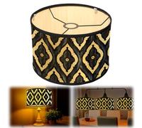 agctrler Applique murale en bambou - Abat-jour décoratif années 70 - Abat-jour vintage - Lampe à suspendre - Lampe de table - E27 - Abat-jour vintage - Grand (A) (B)