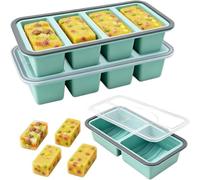 agctrler Souper Cubes Lot de 3 moules de congélation en silicone de 250 ml et 500 ml avec couvercle pour soupe, bouillon, sauce, glaçons, pâtisseries, sans BPA