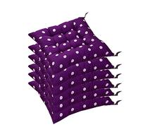 AGDLLYD Basic Lot de 6 Coussins d'assise de Chaise de Jardin/Coussin de Siège de Jardin en Polyester pour Intérieur et Extérieur, 40x40x8 cm- Rembourrage épais (Violet)