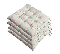 AGDLLYD Lot de 4 galettes de Chaise Lea, Coussin de Chaise Souple Rembourré avec Liens Décoration Portable Maison Bureau Multi-Colore,Soft Seat Cushion 40 x 40 cm (E)