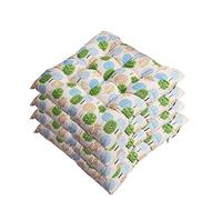 AGDLLYD Lot de 4 galettes de Chaise Lea, Coussin de Chaise Souple Rembourré avec Liens Décoration Portable Maison Bureau Multi-Colore,Soft Seat Cushion 40 x 40 cm (F)