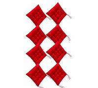 AGDLLYD Lot de 8 Coussins de Chaise Coussins d'assise de Chaise pour intérieur et extérieur 40x40 cm pour Jardin, terrasse, Salle à Manger (Rouge)