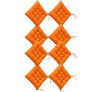 AGDLLYD Lot de 8 Coussins de Chaise Coussins d'assise de Chaise pour intérieur et extérieur 40x40 cm pour Jardin, terrasse, Salle à Manger (Orange)