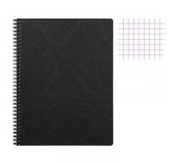 Age Bag Collegeblock Mit Doppelspirale, A4+ 80 Blatt Abtrennbar, Perforiert, 4-Fach Gelocht, Kariert, Einband Schwarz