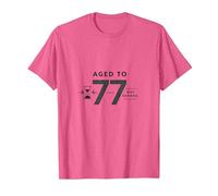 Âge jusqu'à 77 Ans Non expiré Cadeau d'anniversaire Humour T-Shirt, Homme, Rose chiné, L