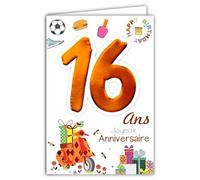 Age Mv 69-2016 Carte Joyeux Anniversaire 16 ans Ados Garçon Fille motif Scooter Cadeaux Hamburger Basket Foot Vernis à ongle Happy Birthday