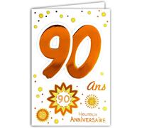 Age Mv 69-2044 Carte Anniversaire 90 Ans Homme Femme Motif Soleil Etoiles