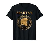 Agema-Bekleidung T-Shirt Spartiate Casque Corinthien Vertus Noir S EU 32 inches 15-15.5 Homme Coupe Classique Manche Courte