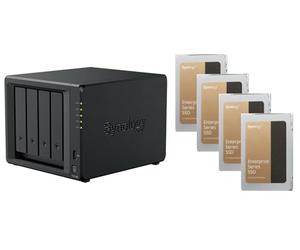 agemeo NAS DiskStation DS425+ avec 4 x SSD 480 Go Enterprise et 6 Go de RAM, total : 1,92 To