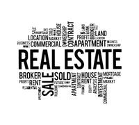 Agence immobilière Courtier Mots Espace de bureau Stickers artistiques en vinyle 34x43cm Étanche Noir