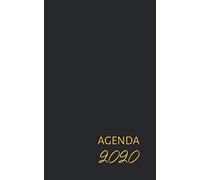 Agenda 2020: Agenda noir, petit format de poche de janvier à décembre 2020, semainier 7 jours par double page, aperçu hebdomadaire et calendrier 2020, en français
