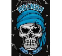 Agenda 2021-2022: Agenda scolaire de pirate Blue décorée avec des araignées noires pour les étudiants de lycée et de collège et de tous les niveaux ... | 17 x 26 cm | Feuilles de haute qualité