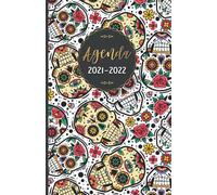 Agenda 2021-2022: Têtes de morts fleuris, Agenda Scolaire Semainier 2021-2022 pour fille, Août 2021 à Juillet 2022, Sans horaire, Collège, Lycée, ... Couverture souple, Petit format A5.