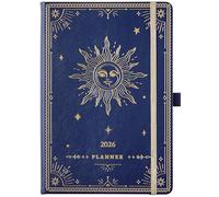 Agenda 2022 - 18 mois hebdomadaire mensuel 2022, juillet 2022 à décembre 2023, 16,3 x 9,7 cm, cuir synthétique souple avec papier épais, boucle pour stylo, poche arrière avec 32 pages de notes - Bleu