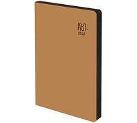 Agenda 2022 2023 - Cuir Régénéré - Clay - Semaine Vue - Format A5-15 x 21 cm - Langue : Espagnol - Anglais - Comprend deux rubans et autocollants - Kunnui