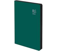 Agenda 2022 2023 - Cuir régénéré - Forest - Semaine vue - Format A5-15 x 21 cm - Langue : Espagnol - Anglais - Comprend deux rubans et autocollants - Kunnui