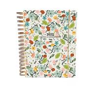Agenda 2022 Semaine Vue - Calendrier Notes Menus - 225 x 195 - Espagnol - Agenda fleurs - Anneaux - 2022 avec toute l'illusion du monde - Susiko SSK001