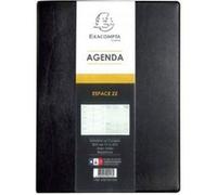 Agenda 2023 semainier Espace 22 Barbara Exacompta 18 x 22,5 cm - Janvier à décembre 2023 - Noir Noir G