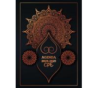 Agenda 2024 & 2025 CPE: Planificateur mensuel et semainier avec jours fériés | Carnet de bord des Conseiller·ère principal·e d'éducation | Couverture de mandala avec motif d'arabesque dorée