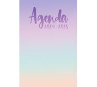 Agenda 2024-2025: Pastel | Semainier (1 semaine sur 2 pages) | Petit format - A6 | 10x15 cm | Couverture souple | Planning hebdomadaire horizontal | Juillet 2024 - Août 2025 | Arc-en-ciel | Français