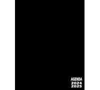 Agenda 2024-2025: Semainier 16 mois, Grand format A4, septembre 2024 à décembre 2025, 1 semaine sur 2 pages, couverture noir , thème floral, pour garcon, fille, college, lycée, adultes, prof