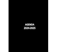 Agenda 2024-2025: Semainier 16 mois, Grand format A4, septembre 2024 à décembre 2025, 1 semaine sur 2 pages, couverture noir , thème floral, pour garcon, fille, college, lycée, adultes, prof