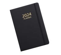 Agenda 2024 à couverture rigide, carnet hebdomadaire mensuel, grand design multifonctionnel, outil de planification organisé pratique pour le travail d'études