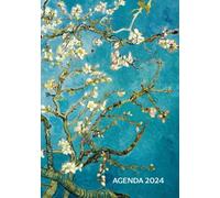 Agenda 2024: A5 Planificateur Hebdomadaire Et Mensuel | 1 Semaine Sur 2 Pages | Agenda Semainier | Weekly Planner Scolaire Journalier | Organiseur Calendrier 12 Mois | Van Gogh Amandier en fleurs