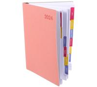 Agenda 2024 Rose en Papier, Carnet Quotidien Anglais pour Planifier