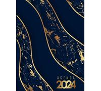 Agenda 2024: Semainier et Mensuel 1 Semaine sur 2 Pages, Grand Format A4, Couverture Géométrique Moderne et Élégante. Un Agenda Simple et Pratique pour un Usage Personnel ou Professionnel.