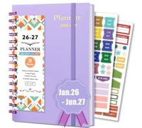 Agenda 2025-2026 A5 - 18 Mois Mensuel et Hebdomadaire Avec Onglets D'indexation Autocollants, Janv.2025-Juin.2026, Semainier Spirale Pour Rester Organisé