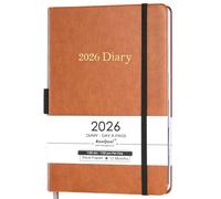 Agenda 2025-2026 - Agenda 2025-2026 A5 une page par jour de juillet 2025 à juin 2026, un jour par page avec onglets mensuels, 14,8 cm × 21,4 cm, marron