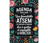 Agenda 2025 2026: Cadeau Atsem D'école Fin D'année | Joli Planificateur Semainier Personnalisé Pour les Enseignants.