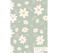 Agenda 2025 2026: Fleurs Vert Pastel | Semainier (1 semaine sur 2 pages) | Format A5 | 15x21 cm | Planning hebdomadaire horizontal | Août 2025 - Juillet 2026 | Lignes & to-do list | Weekly planner