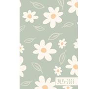 Agenda 2025 2026: Fleurs Vert Pastel | Semainier (1 semaine sur 2 pages) | Format de poche - A6 | 10x15 cm | Planning hebdomadaire horizontal | Août ... Juillet 2026 | Lignes & to-do list | Français