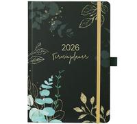 Agenda 2025-2026 - Format A5 - Agenda 2025-2026 d'août 2025 à septembre 2026, semainier 2025-2026, avec poche intérieure, fermeture élastique, calendrier 2025-2026, 21,3 x 14,7 cm