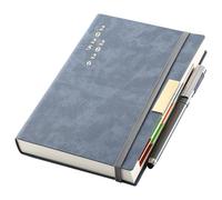 Agenda 2025-2026, format A5, page par jour, d'août à août à août, 13 mois 2025-2026, couverture rigide avec onglets mensuels colorés, stylo, boucle pour stylo, poche intérieure, marque-pages (bleu)
