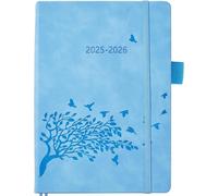 Agenda 2025 2026 Journalier A5 1 Page Par Jour, Agenda Scolaire Avec Aperçu Mensuel, Poche, Porte-Stylo, Extra Notes, Contacts, Couverture Rigide En Cuir Pu, Planner 2025/26, Août 2025 À Juillet 2026