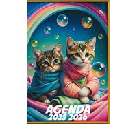 Agenda 2025-2026: Scolaire chat | Journalier (une page par jour) | Septembre à Juillet | 14,8 x 21 cm | Collège et Lycée et primaire | Animal & animaux | Chaton mignon | garçon et fille.