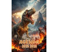 Agenda 2025-2026: Scolaire Dinosaure | Journalier (une page par jour) | Septembre à Juillet | 14,8 x 21 cm | Collège et Lycée et primaire | Animal & animaux | garçon et fille.