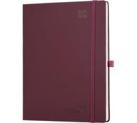 Agenda 2025 2026 Semainier A4 En Français - Intervalles De 15 Minutes, 12 Mois D'août 2025 À Juil 2026 Scolaire, Couverture Souple En Pu Cuir, Papier 100g/M², Boîte Cadeau, Bordeaux