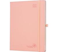 Agenda 2025 2026 Semainier A4 En Français - Intervalles De 15 Minutes, 12 Mois D'août 2025 À Juil 2026 Scolaire, Couverture Souple En Pu Cuir, Papier 100g/M², Boîte Cadeau, Rose Doux