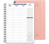 Agenda 2025 2026 Semainier A4 En Français - Intervalles De 15 Minutes, 12 Mois D'août 2025 À Juil 2026 Scolaire, Couverture Souple Spirale, Papier 100g/M², Rose Doux