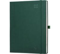 Agenda 2025 2026 Semainier A4 En Français - Intervalles De 15 Minutes, 12 Mois D'août 2025 À Juil 2026 Scolaire, Couverture Souple En Pu Cuir, Papier 100g/M², Boîte Cadeau, Forêt Vert