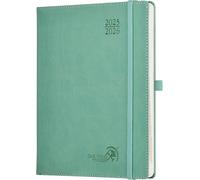 Agenda 2025 2026 Semainier A5 22 X 18 Cm Version Française - Intervalles De 15 Minutes, D'août 2025 À Juil 2026 12 Mois Scolaire, Couverture Souple En Pu Cuir, Papier 100g/M², Vert Minuit